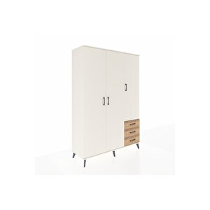 Hyperion Dolap 6 Raflı 3 Çekmeceli Tek Askılı 132x44x195 Aytaşı-aytaşı/çam