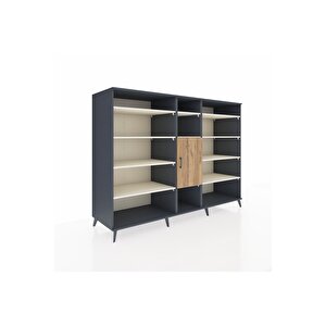 Kronos Dolap 12 Raflı Tek Kapaklı  220x59x163 Antrasit-çam/aytaşı