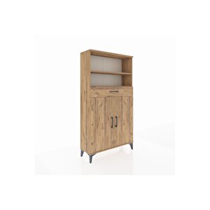 Arges Dolap 3 Raflı Tek Çekmeceli 2 Kapaklı 88x30x163 Çam-çam
