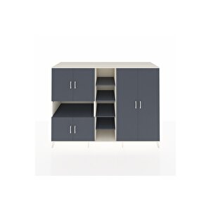 Kronos Dolap 13 Raflı 6 Kapaklı 220x59x163 Aytaşı-antrasit