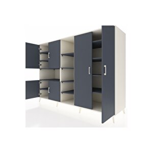 Kronos Dolap 13 Raflı 6 Kapaklı 220x59x163 Aytaşı-antrasit