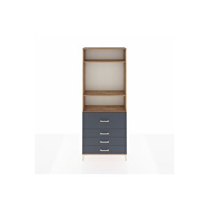 Arges Dolap 3 Raflı 4 Çekmeceli 88x30x221 Çam-antrasit