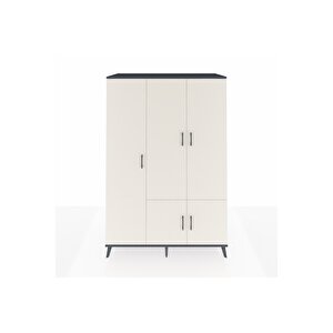 Kronos Dolap 7 Raflı 5 Kapaklı Tek Askılı 132x59x195 Antrasit-aytaşı/çam