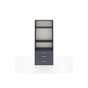 Arges Dolap 3 Raflı 3 Çekmeceli 88x30x221 Antrasit-antrasit