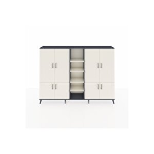 Arges Dolap 14 Raflı 8 Kapaklı 220x30x163 Antrasit-aytaşı