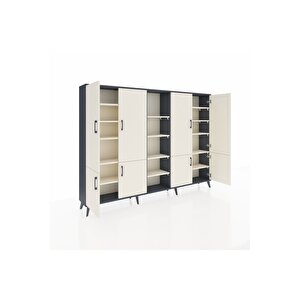 Arges Dolap 14 Raflı 8 Kapaklı 220x30x163 Antrasit-aytaşı