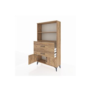 Arges Dolap 2 Raflı 2 Çekmeceli 2 Kapaklı 88x30x163 Çam-çam