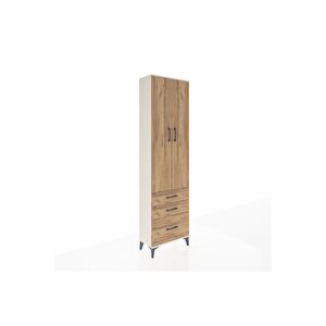 Arges Dolap 4 Raflı 3 Çekmeceli 2 Kapaklı 60x30x221 Aytaşı-çam