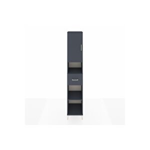 Hyperion Dolap 5 Raflı Tek Çekmeceli Tek Kapaklı 44x44x243 Antrasit-antrasit