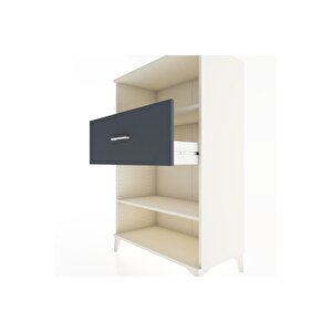 Hyperion Dolap 2 Raflı Tek Çekmeceli 88x44x134 Aytaşı-antrasit