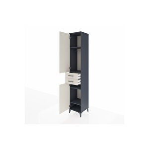 Hyperion Dolap 4 Raflı 2 Çekmeceli Tek Askılı 44x44x243 Antrasit-aytaşı