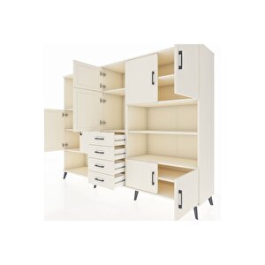Hyperion Dolap 9 Raflı 4 Çekmeceli 8 Kapaklı 220x44x163 Aytaşı-aytaşı