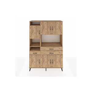 Hyperion Gardrop 9 Raflı 3 Çekmeceli 6 Kapaklı 132x44x195 Çam-çam