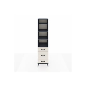 Hyperion Dolap 4 Raflı 3 Çekmeceli 44x44x195 Antrasit-aytaşı