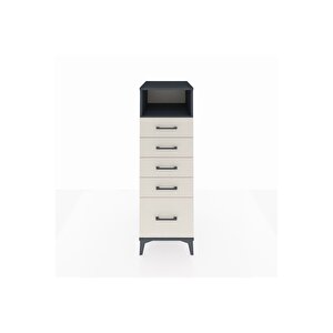 Kronos Dolap Tek Raflı 5 Çekmeceli 44x59x134 Antrasit-aytaşı