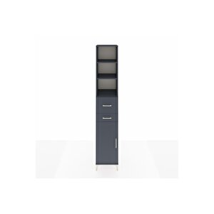 Hyperion Dolap 4 Raflı 2 Çekmeceli Tek Kapaklı 44x44x243 Antrasit-antrasit