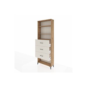 Arges Dolap 3 Raflı 3 Çekmeceli 88x30x243 Çam-aytaşı