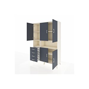 Hyperion Gardrop 7 Raflı 4 Çekmeceli 5 Kapaklı 132x44x195 Aytaşı-antrasit