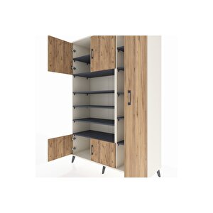 Hyperion Dolap 11 Raflı 5 Kapaklı 132x44x195 Aytaşı-çam/antrasit