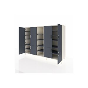 Kronos Dolap 14 Raflı 8 Kapaklı 220x59x163 Aytaşı-antrasit