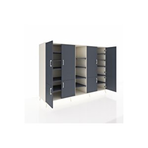 Kronos Dolap 14 Raflı 8 Kapaklı 220x59x163 Aytaşı-antrasit