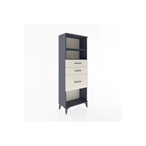 Arges Dolap 2 Raflı 3 Çekmeceli 60x30x163 Antrasit-aytaşı