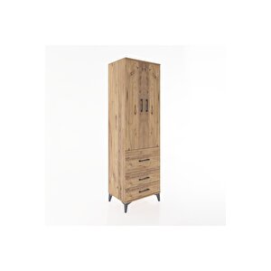 Hyperion Dolap 2 Raflı 3 Çekmeceli Tek Askılı 60x44x195 Çam-çam