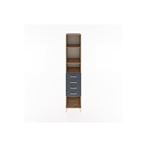 Hyperion Dolap 3 Raflı 4 Çekmeceli 44x44x221 Çam-antrasit