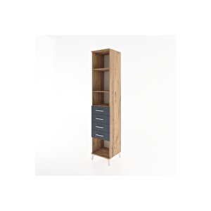 Hyperion Dolap 3 Raflı 4 Çekmeceli 44x44x221 Çam-antrasit