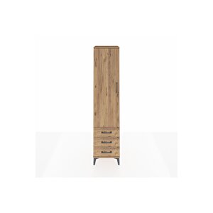 Hyperion Dolap 4 Raflı 3 Çekmeceli Tek Kapaklı 44x44x195 Çam-çam