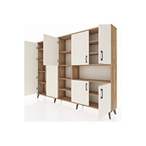 Arges Dolap 13 Raflı 7 Kapaklı 220x30x163 Çam-aytaşı/çam