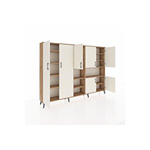 Arges Dolap 13 Raflı 7 Kapaklı 220x30x163 Çam-aytaşı/çam