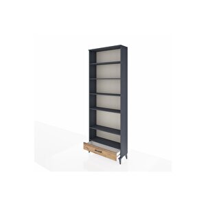 Arges Dolap 6 Raflı Tek Çekmeceli 88x30x243 Antrasit-çam