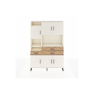 Arges Dolap 9 Raflı 3 Çekmeceli 6 Kapaklı 132x30x195 Aytaşı-aytaşı/çam