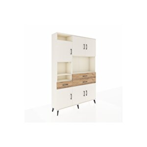 Arges Dolap 9 Raflı 3 Çekmeceli 6 Kapaklı 132x30x195 Aytaşı-aytaşı/çam