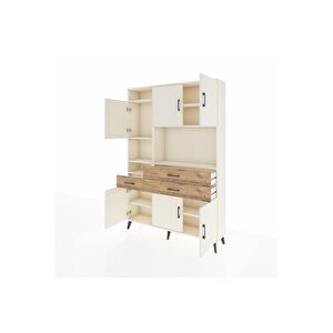 Arges Dolap 9 Raflı 3 Çekmeceli 6 Kapaklı 132x30x195 Aytaşı-aytaşı/çam