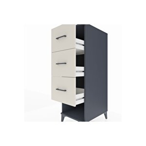 Kronos Dolap 3 Çekmeceli 44x59x134 Antrasit-aytaşı