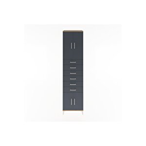 Hyperion Dolap 3 Raflı 6 Çekmeceli 4 Kapaklı 60x44x243 Çam-antrasit