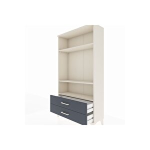 Arges Dolap 3 Raflı 2 Çekmeceli 88x30x163 Aytaşı-antrasit