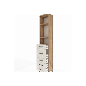 Arges Dolap 3 Raflı 5 Çekmeceli 44x30x221 Çam-aytaşı