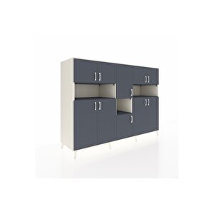 Kronos Dolap 14 Raflı 10 Kapaklı 220x59x163 Aytaşı-antrasit