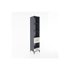 Hyperion Dolap 4 Raflı 2 Çekmeceli 44x44x221 Antrasit-aytaşı