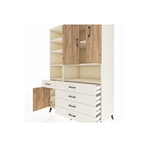 Kronos Dolap 8 Raflı 5 Çekmeceli 3 Kapaklı 132x59x195 Aytaşı-çam/aytaşı