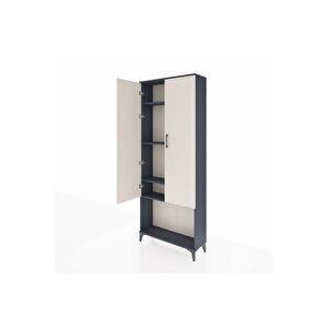 Arges Dolap 4 Raflı 2 Kapaklı 88x30x221 Antrasit-aytaşı