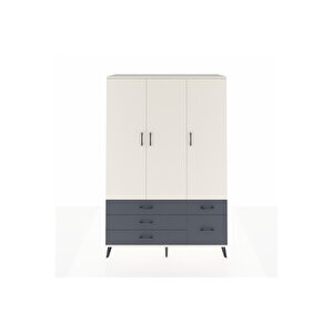 Hyperion Dolap 5 Raflı 5 Çekmeceli Tek Askılı 132x44x195 Aytaşı-aytaşı/antrasit