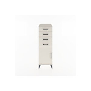 Hyperion Dolap Tek Raflı 4 Çekmeceli Tek Kapaklı 44x44x134 Aytaşı-aytaşı