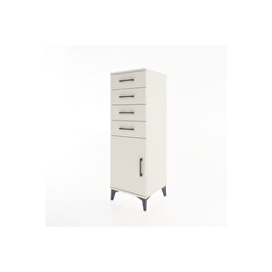 Hyperion Dolap Tek Raflı 4 Çekmeceli Tek Kapaklı 44x44x134 Aytaşı-aytaşı