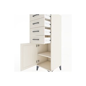 Hyperion Dolap Tek Raflı 4 Çekmeceli Tek Kapaklı 44x44x134 Aytaşı-aytaşı
