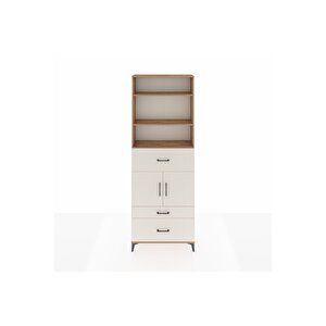 Arges Dolap 4 Raflı 3 Çekmeceli 2 Kapaklı 88x30x243 Çam-aytaşı