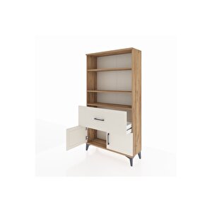 Arges Dolap 3 Raflı Tek Çekmeceli 2 Kapaklı 88x30x163 Çam-aytaşı